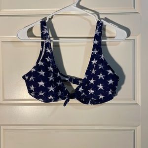 Women’s Patriotic Swimsuit Top (Blue with white stars)